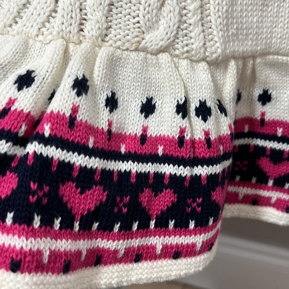 Baby Gap Cable Knit Dress Long Sleeve with Patterned Edge Buttons Cream Sz 3-6M - Picture 5 of 14